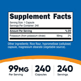 Nutricost Potassium Citrate 240 Capsules side view