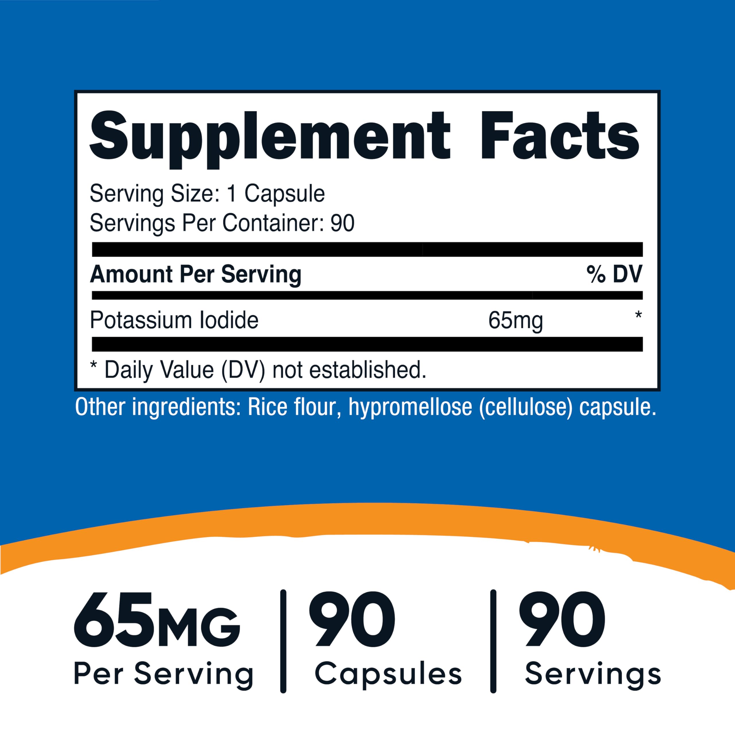 Nutricost Potassium Iodide Capsules 90 count bottle