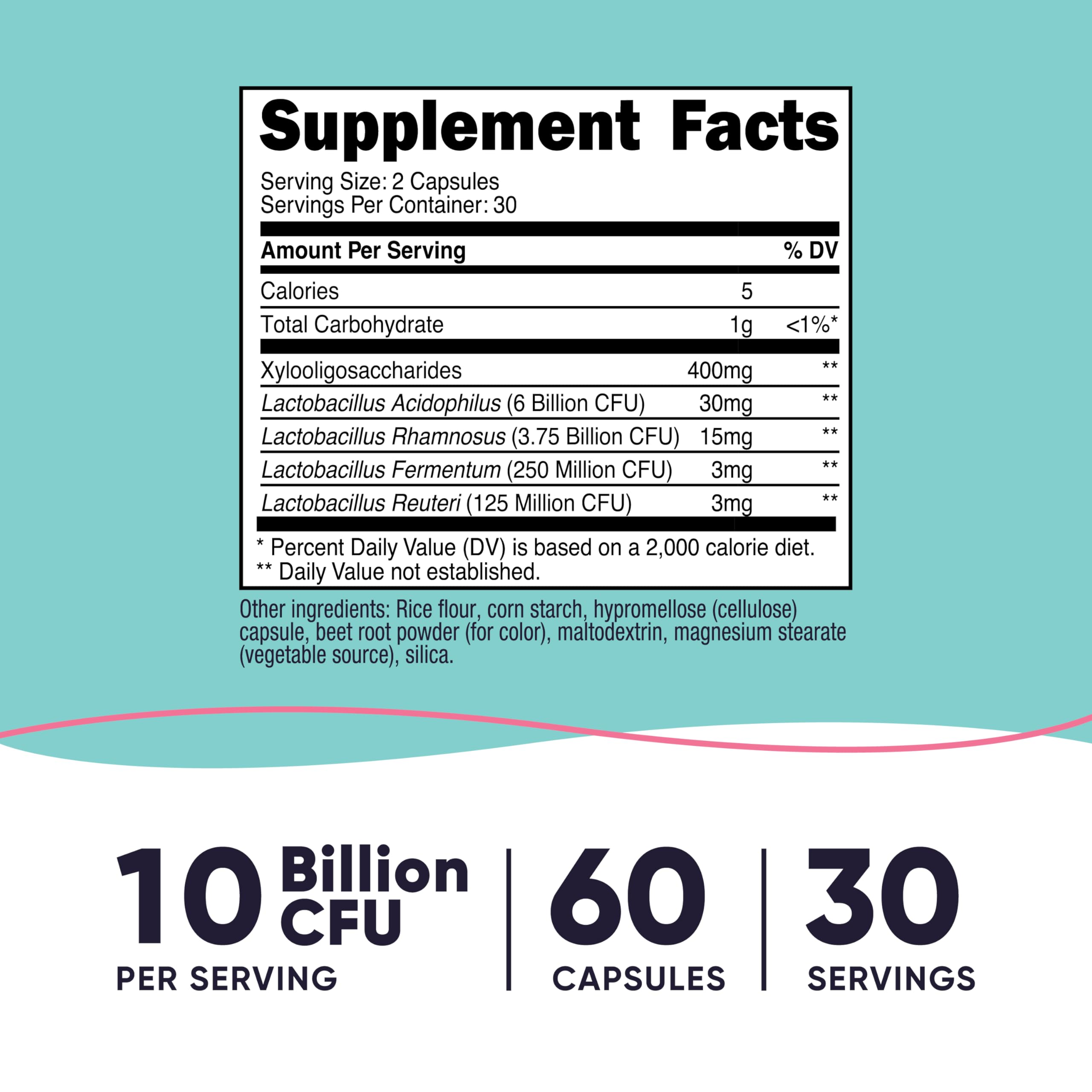 Nutricost Probiotics Acidophilus 60 Capsules side view