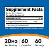 Nutricost Pyrroloquinoline Quinone 20mg capsules side view