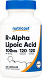 Nutricost R-Alpha Lipoic Acid 100mg 120 Veggie Caps front view