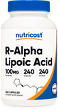 Nutricost R-Alpha Lipoic Acid 240 Veggie Caps front view