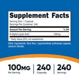 Nutricost R-Alpha Lipoic Acid bottle side view