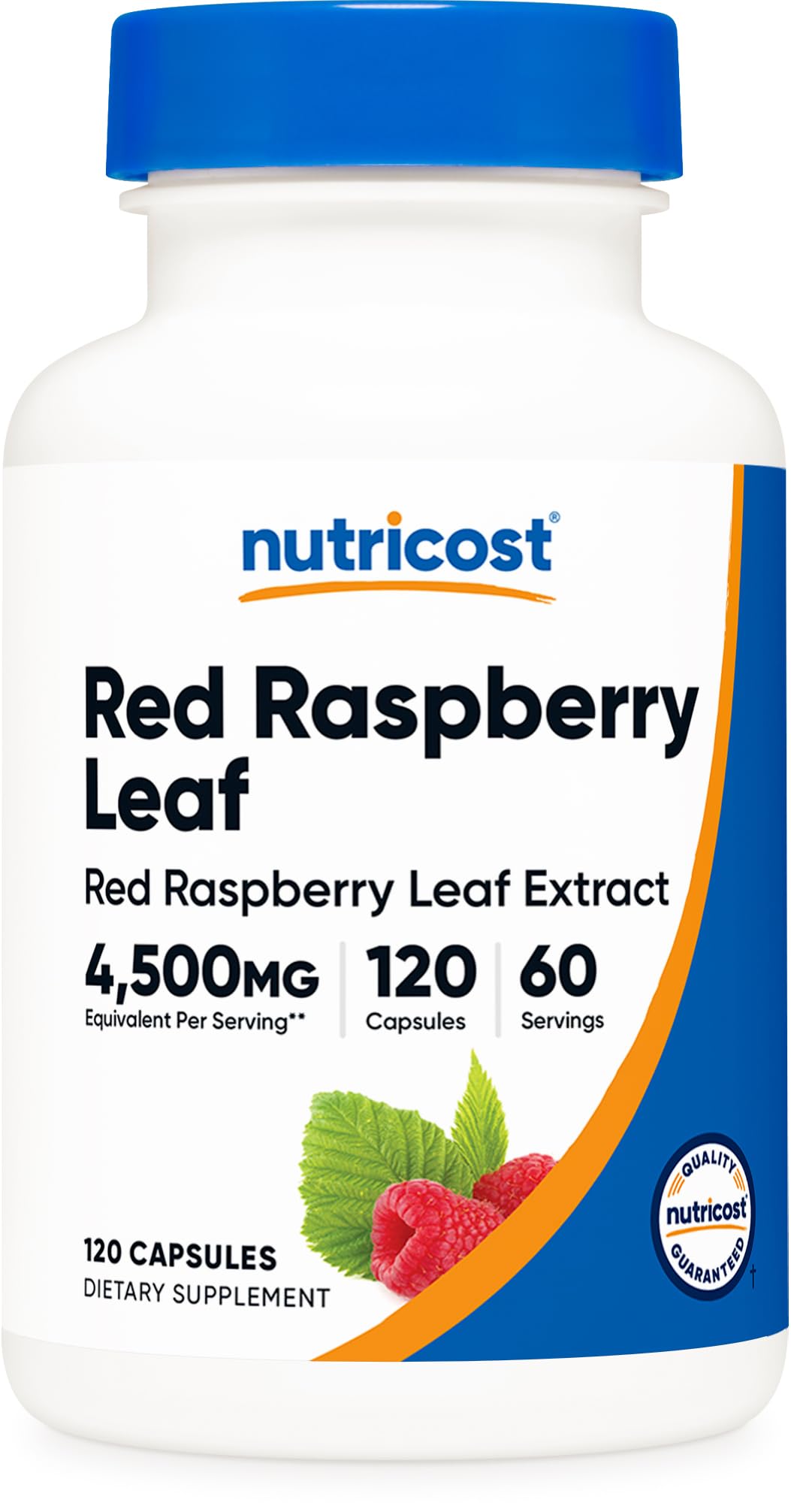 Nutricost Red Raspberry Leaf Extract 300mg vegan capsules front view