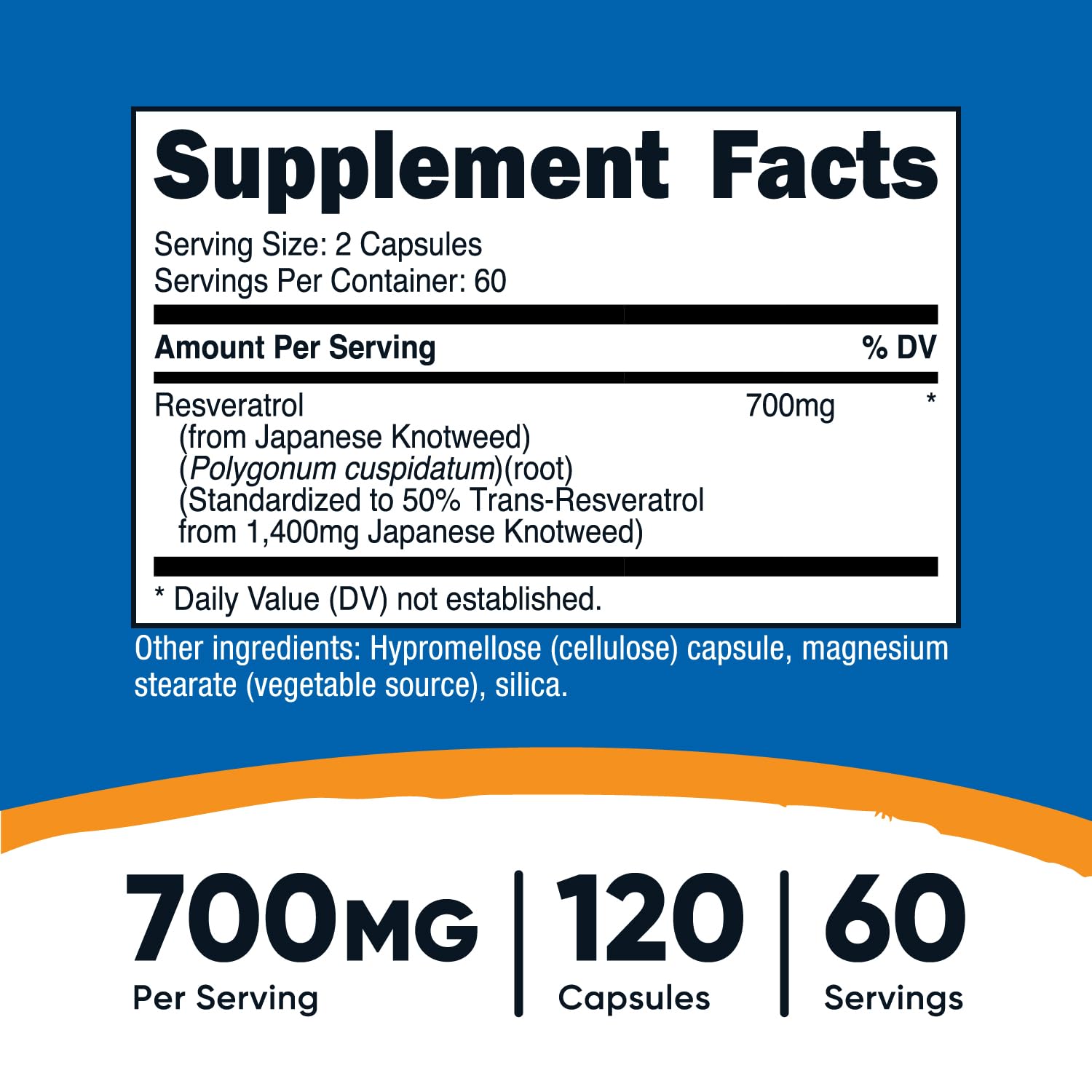 Nutricost Resveratrol Supplement bottle with capsule details