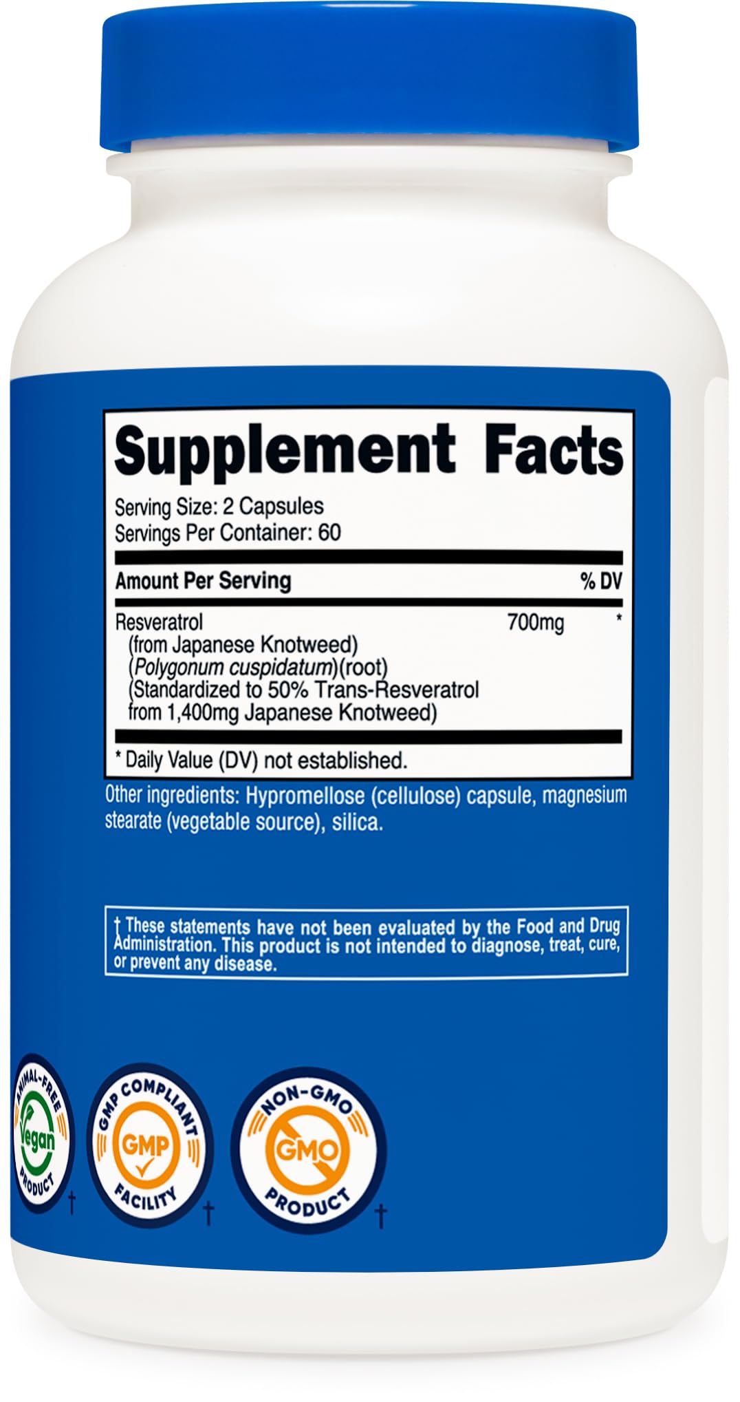 Nutricost Resveratrol Supplement ingredients list