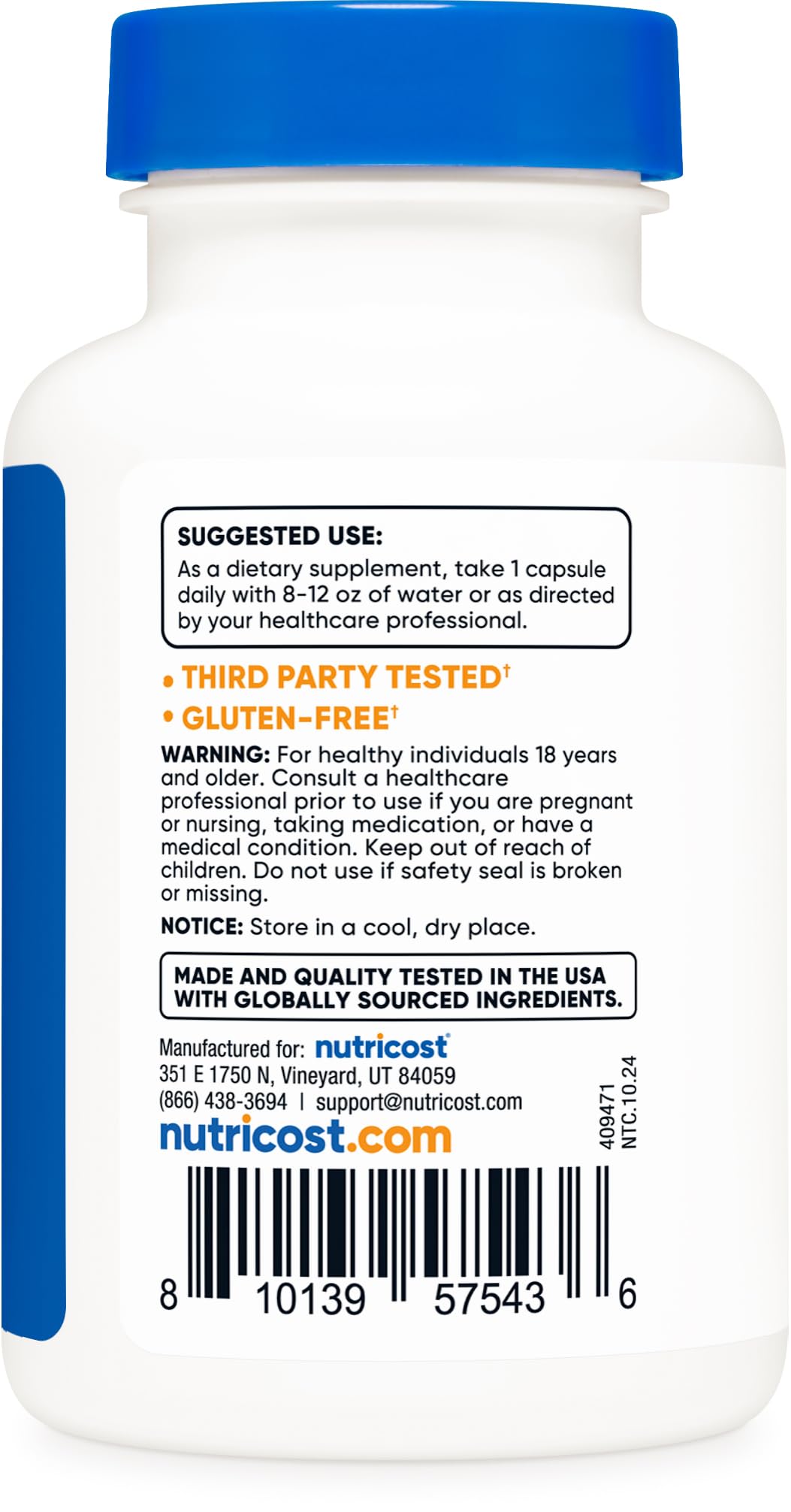 Nutricost Riboflavin-5-Phosphate capsules on a wooden surface