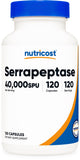 Nutricost Serrapeptase Capsules 120 count front view