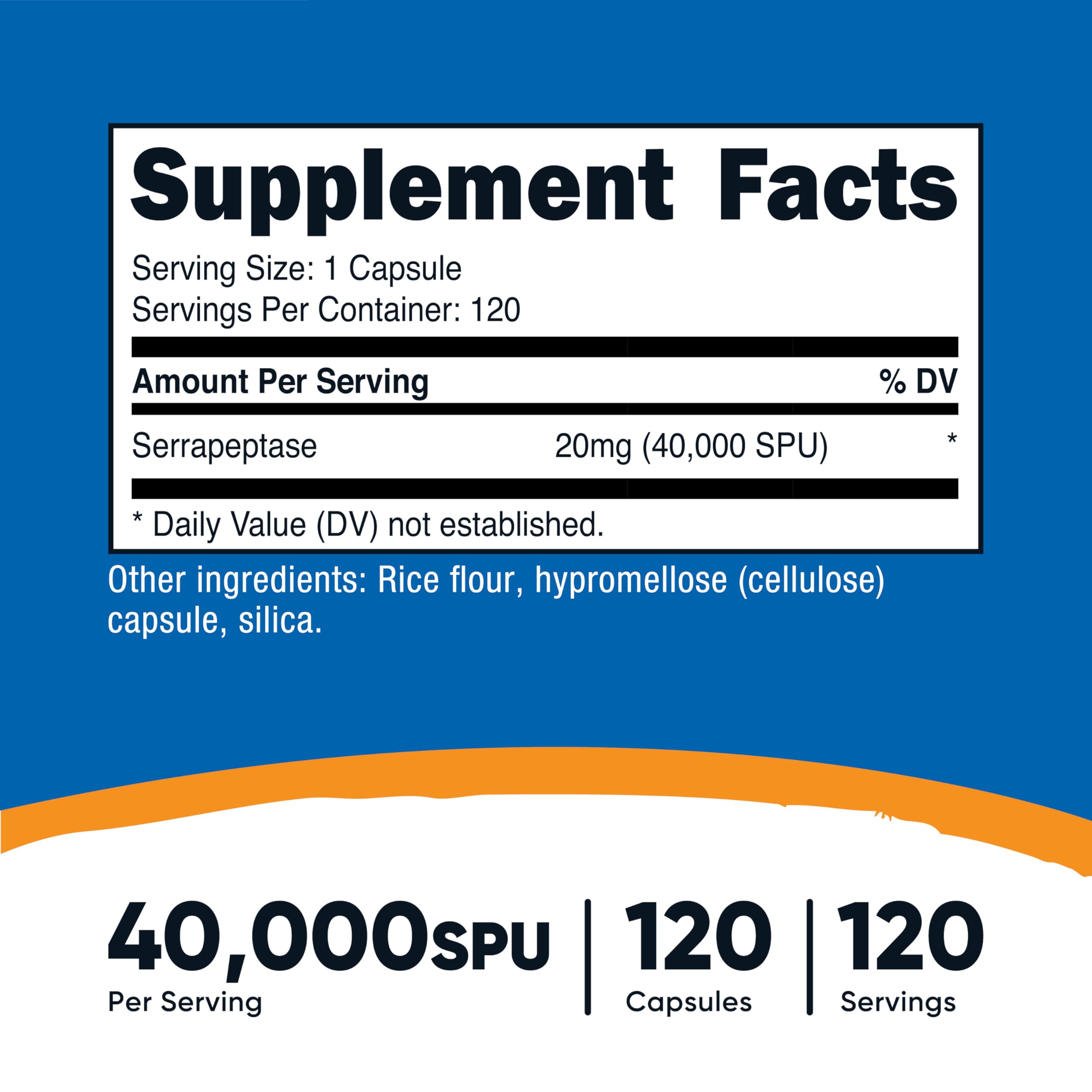 Nutricost Serrapeptase Capsules bottle with label