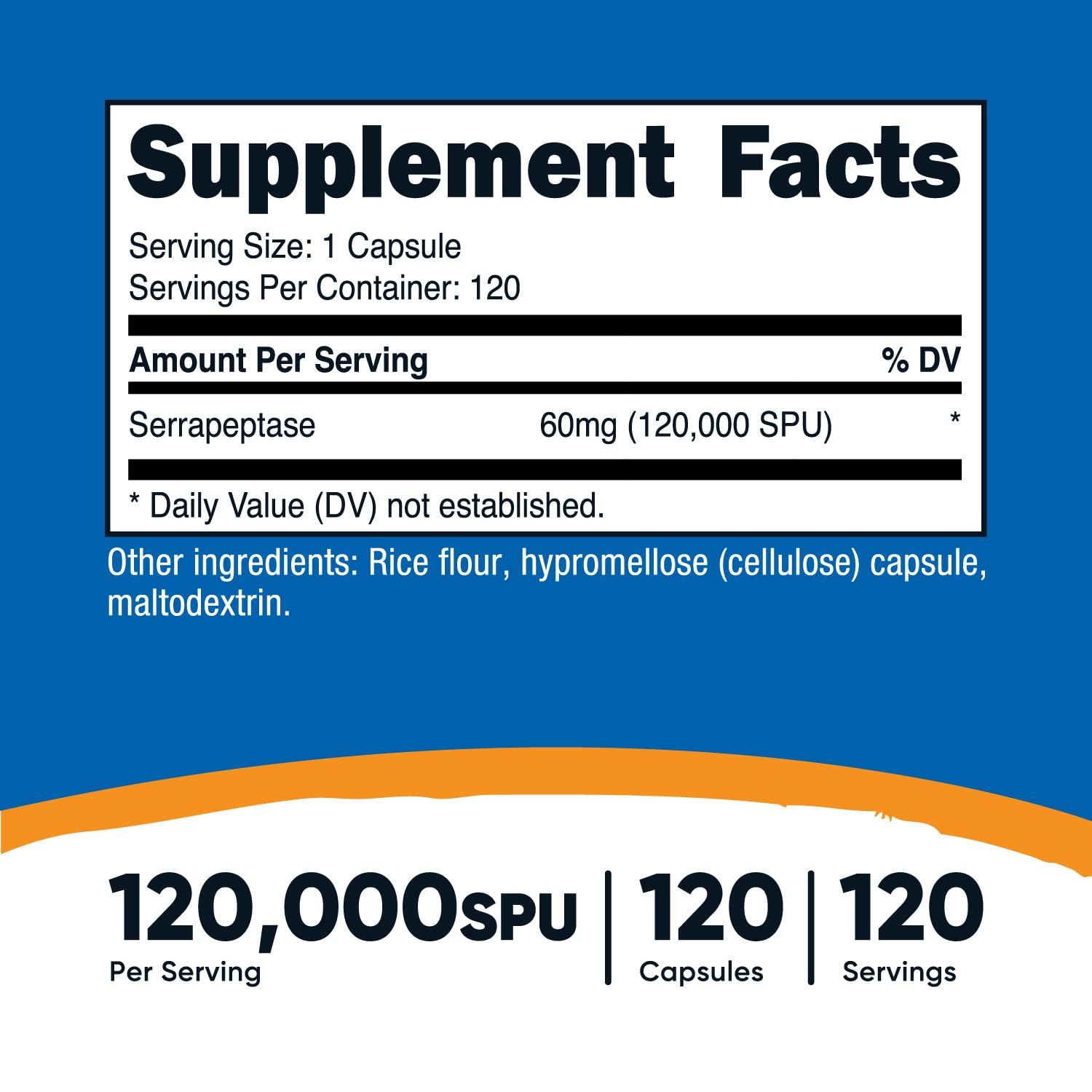 Nutricost Serrapeptase Capsules bottle with label