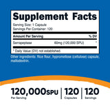 Nutricost Serrapeptase Capsules bottle with label