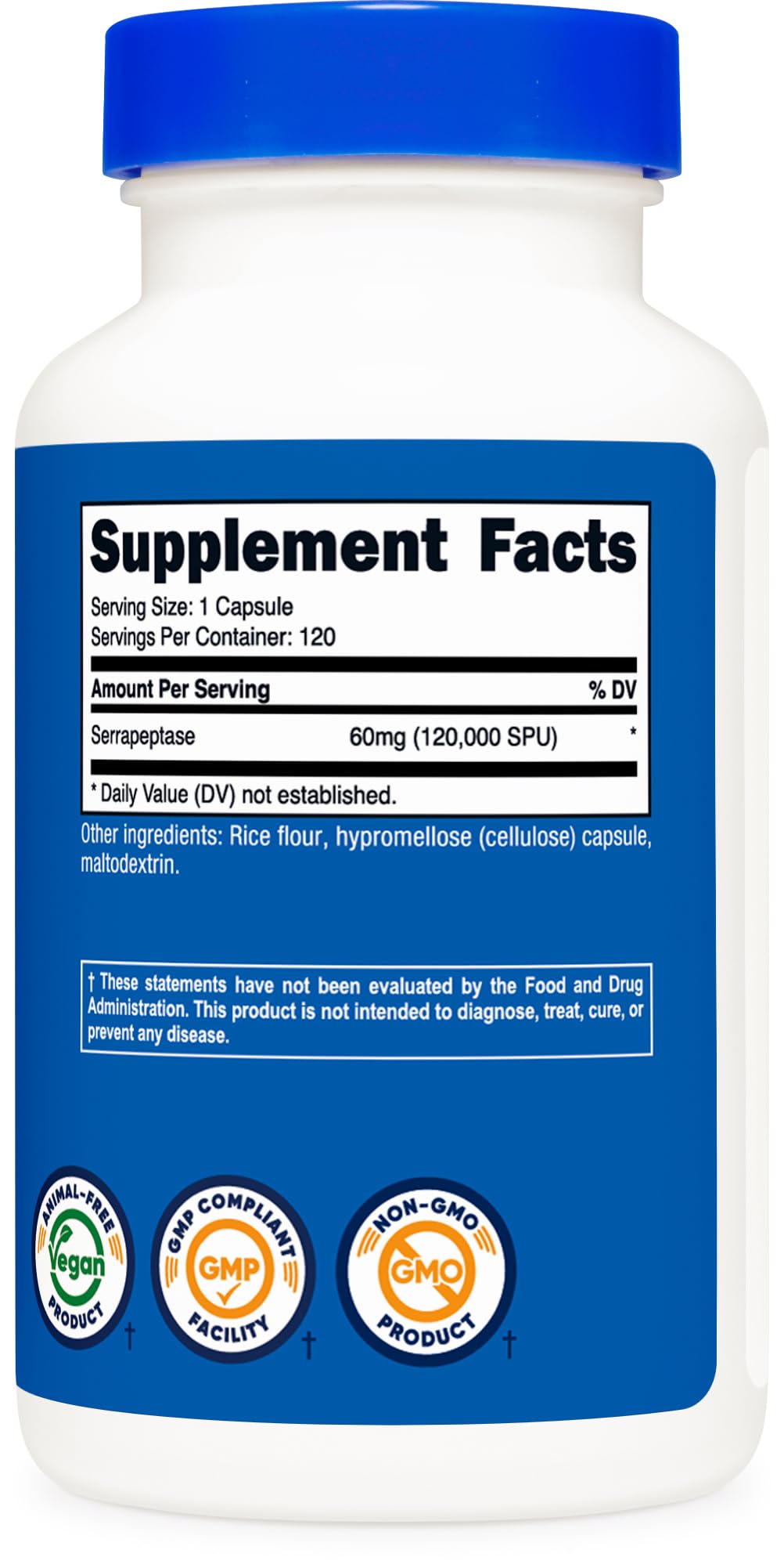 Nutricost Serrapeptase Capsules ingredients list
