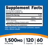 Nutricost Sodium Butyrate 1500mg bottle with label