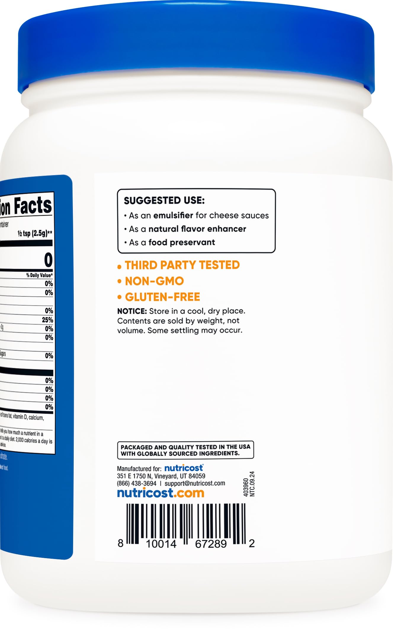 Nutricost Sodium Citrate 2 LBS ingredient list
