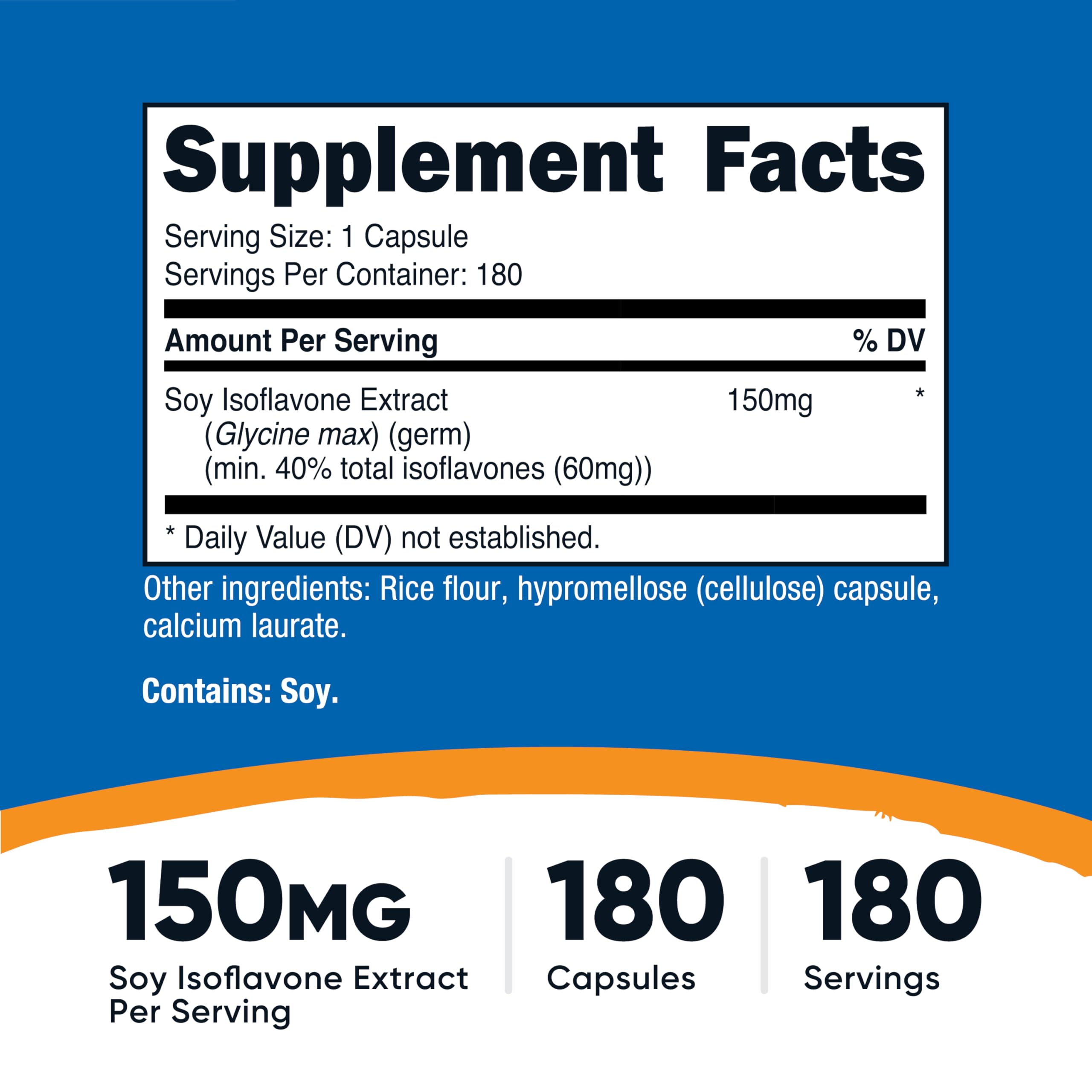 Nutricost Soy Isoflavones bottle with label details