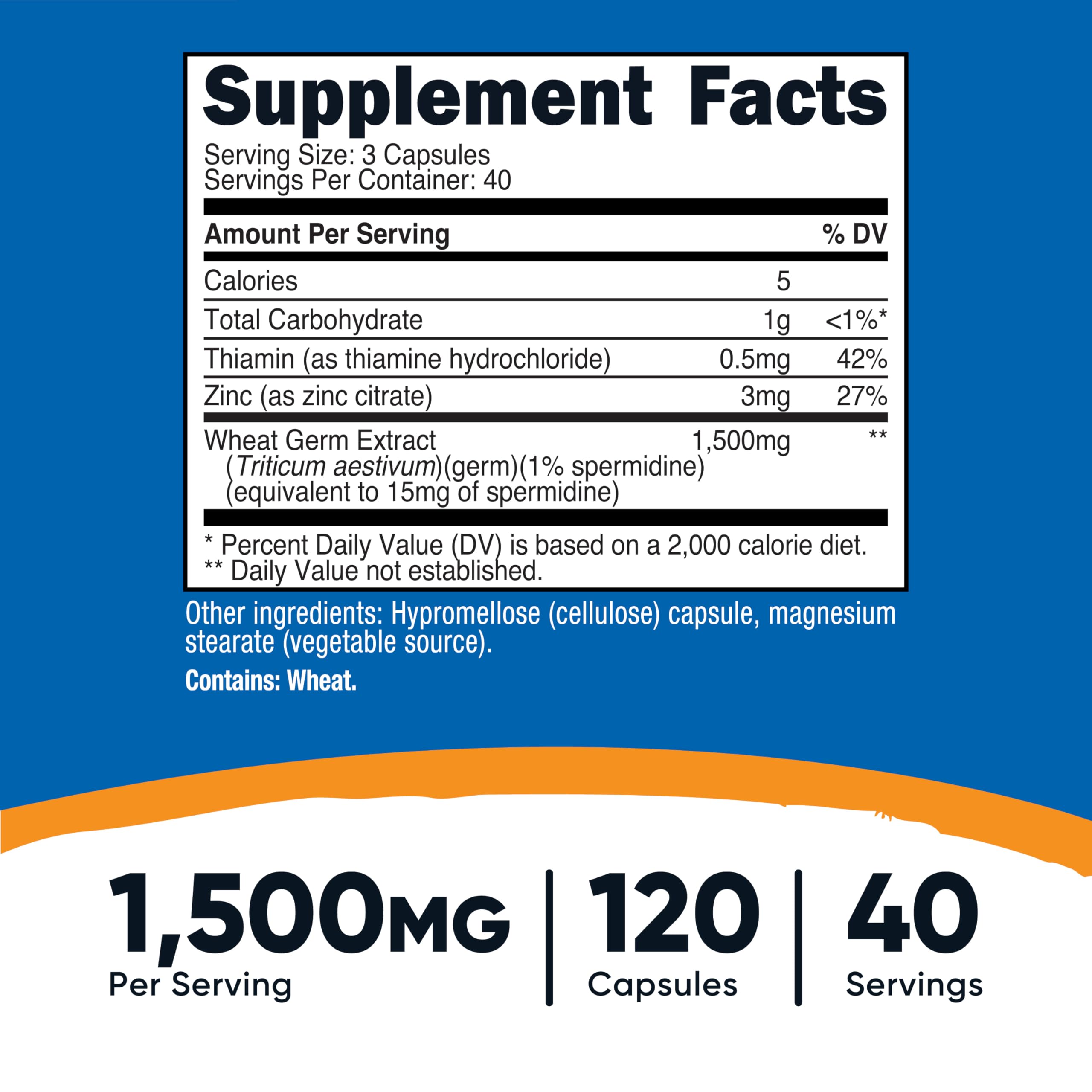 Nutricost Spermidine Wheat Germ bottle side view