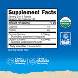 Nutricost Spirulina and Chlorella Tablets showing tablet size