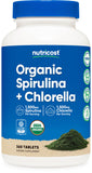 Nutricost Spirulina & Chlorella Tablets 360 count front view
