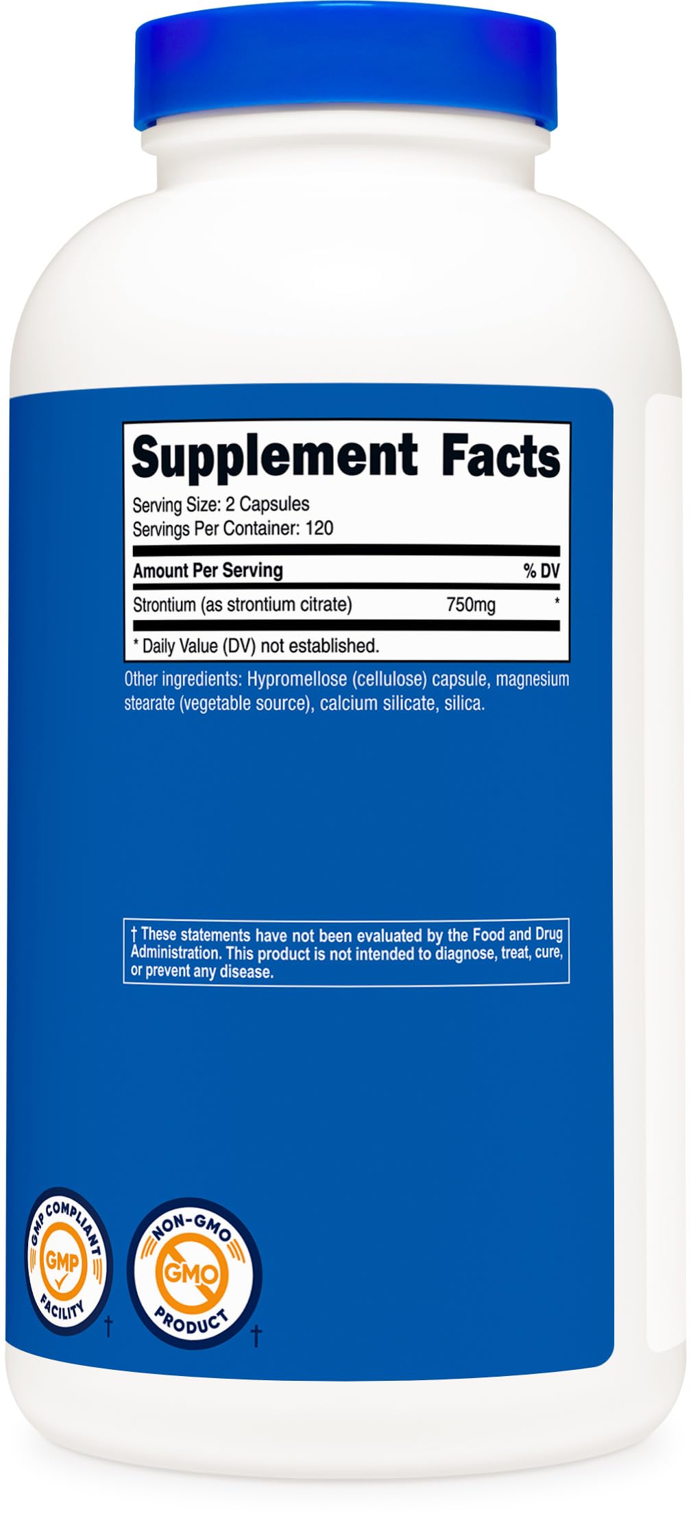 Nutricost Strontium Citrate bottle side view