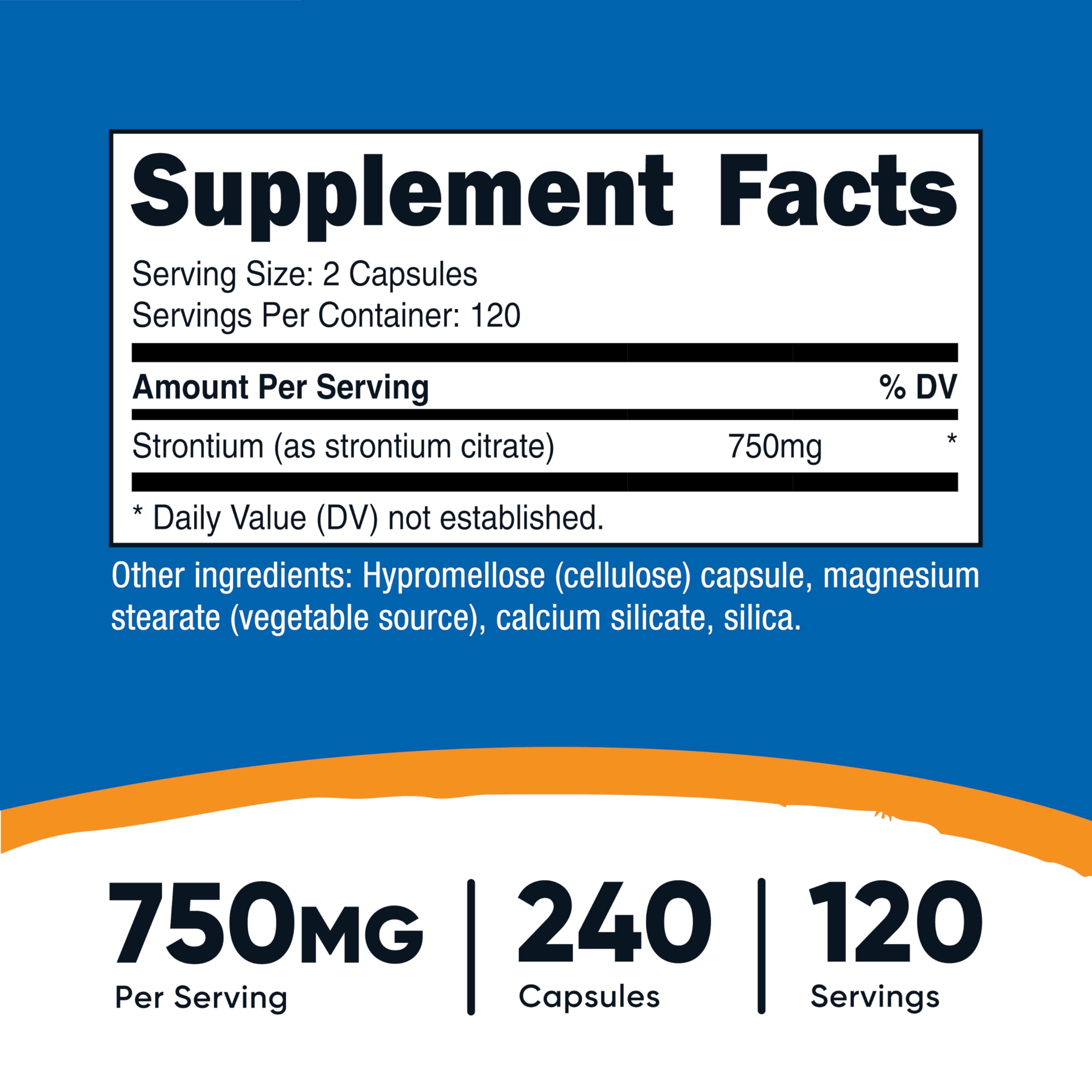 Nutricost Strontium Citrate bottle with 240 capsules