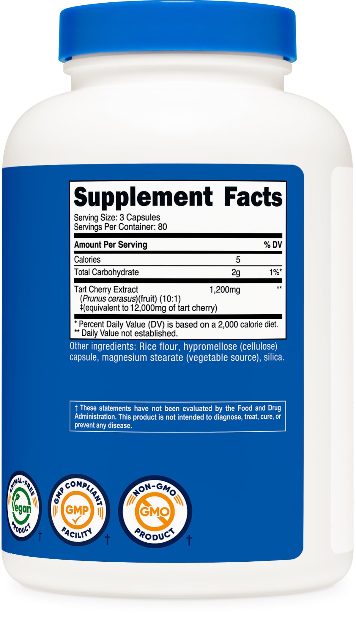 Nutricost Tart Cherry Extract packaging dimensions