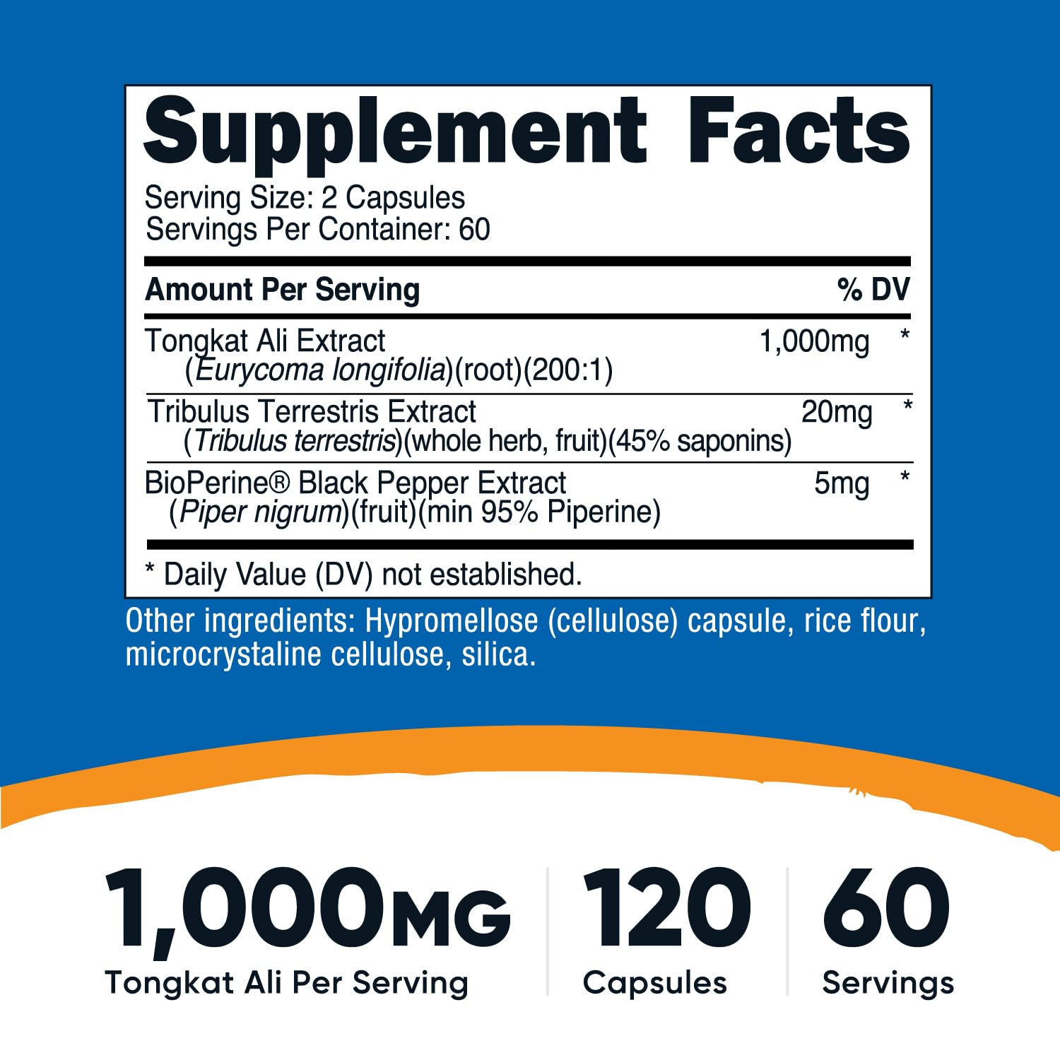 Nutricost Tongkat Ali 1000mg vegetarian capsules close-up