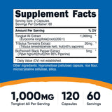 Nutricost Tongkat Ali 1000mg vegetarian capsules close-up