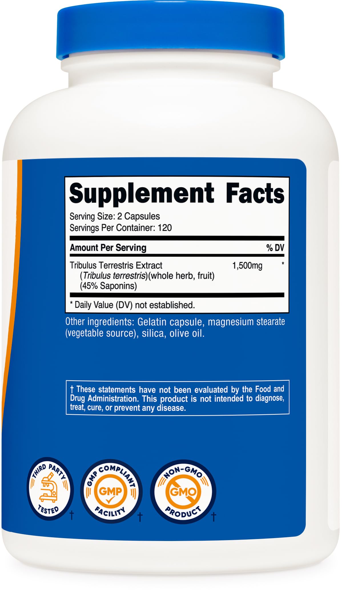 Nutricost Tribulus Terrestris bottle with ingredients list