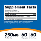 Nutricost Tudca 250mg capsule close-up