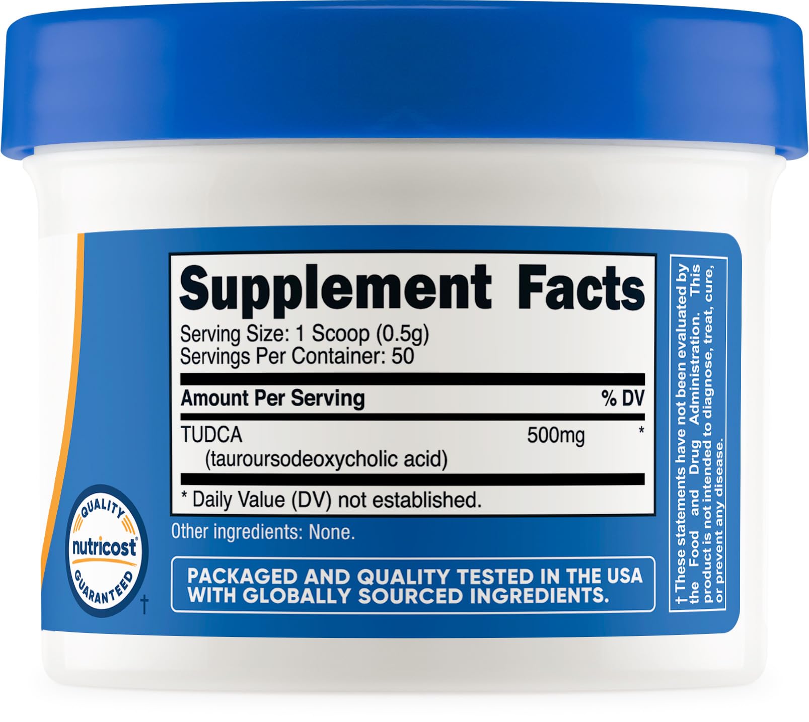 Nutricost Tudca Powder 25g lifestyle scene with drink