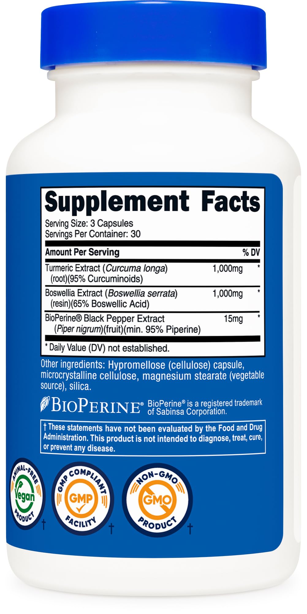 Nutricost Turmeric + Boswellia 30-day supply capsules