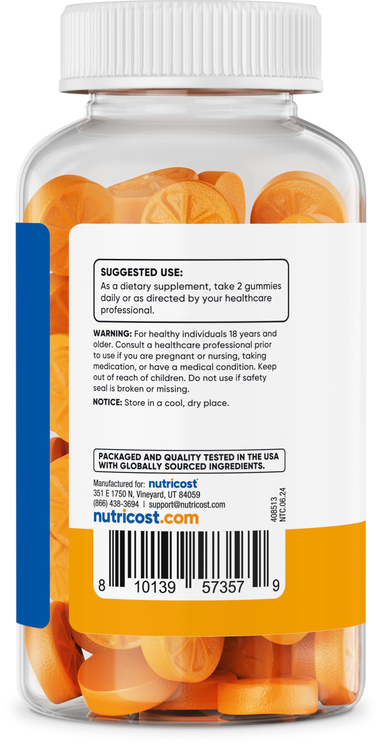 Nutricost Turmeric Gummies nutritional information