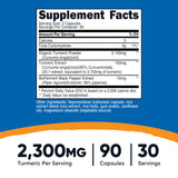 Nutricost Turmeric Supplement side view showing capsule details