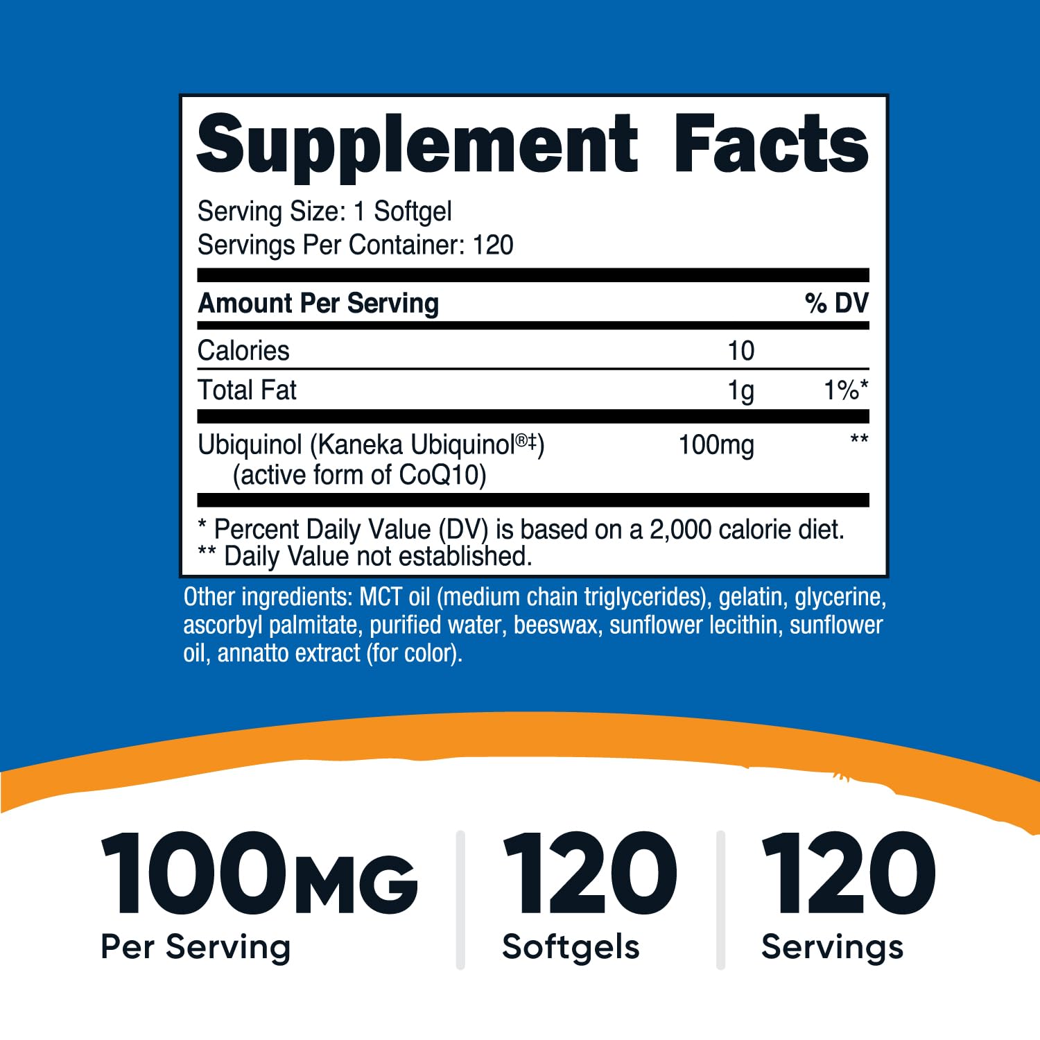 Nutricost Ubiquinol Softgels 100mg bottle with label