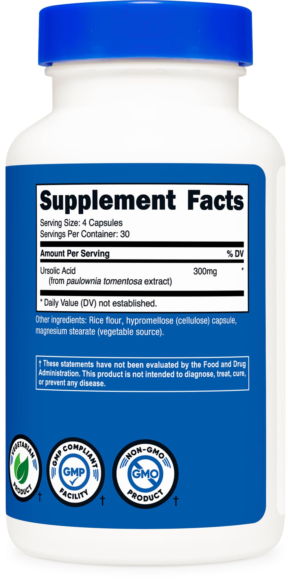 Nutricost Ursolic Acid 120 capsules with measuring spoon