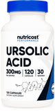 Nutricost Ursolic Acid 300mg 120 Capsules front view