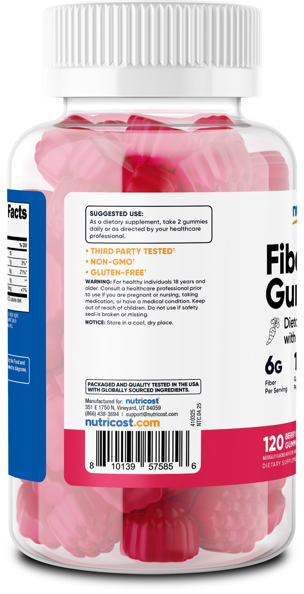 Nutricost Vegan Daily Fiber Gummies ingredients list