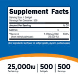 Nutricost Vitamin A Softgels side view showing label