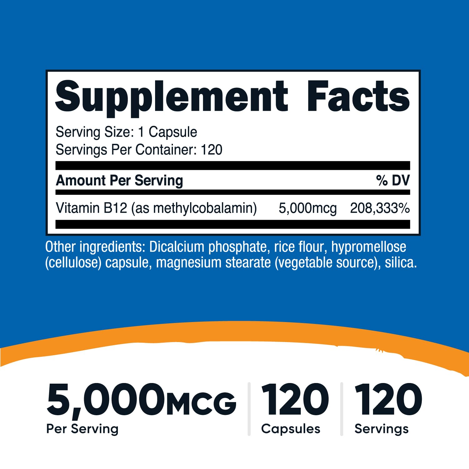 Nutricost Vitamin B12 5000mcg bottle with label