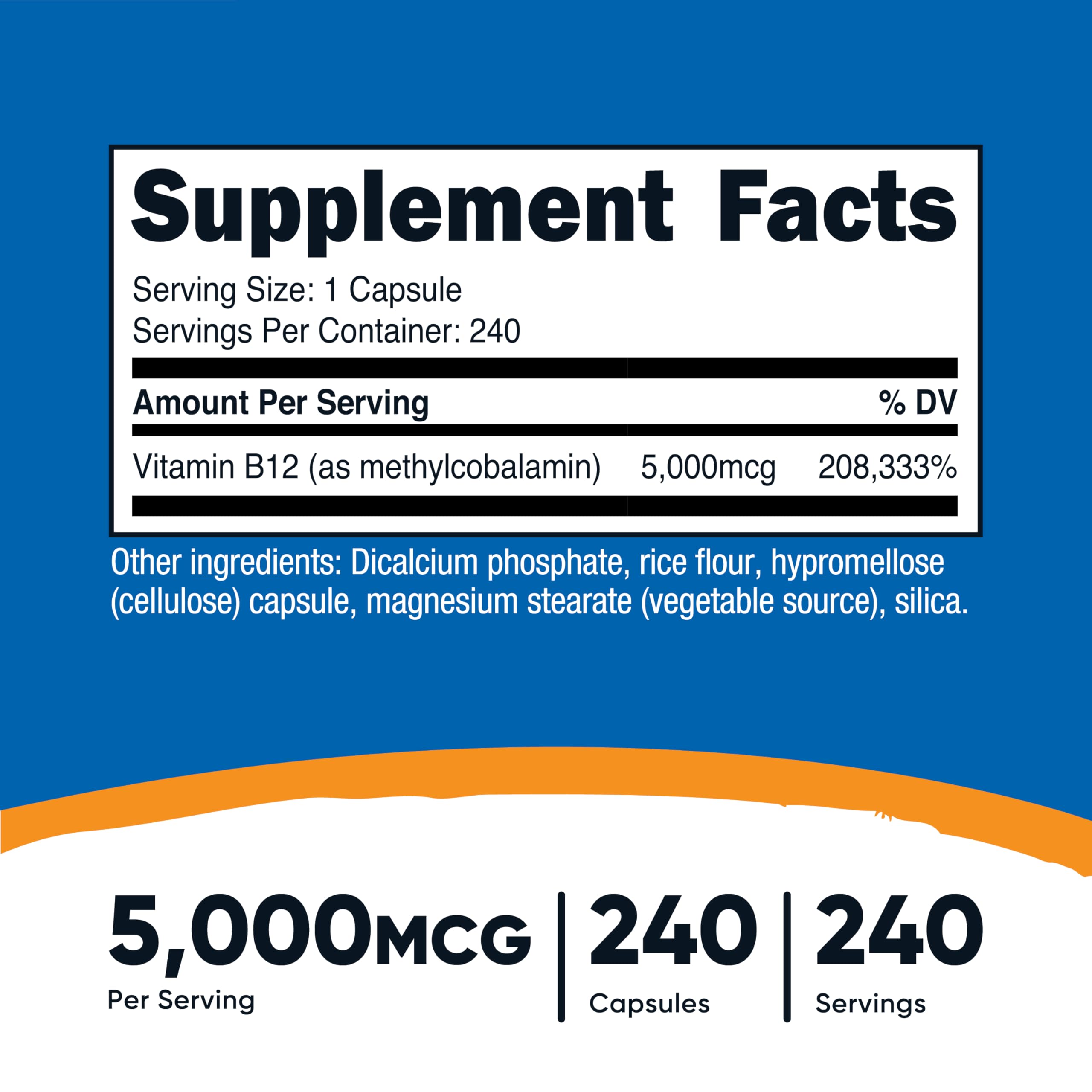 Nutricost Vitamin B12 bottle with label details