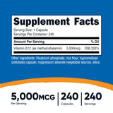 Nutricost Vitamin B12 bottle with label details
