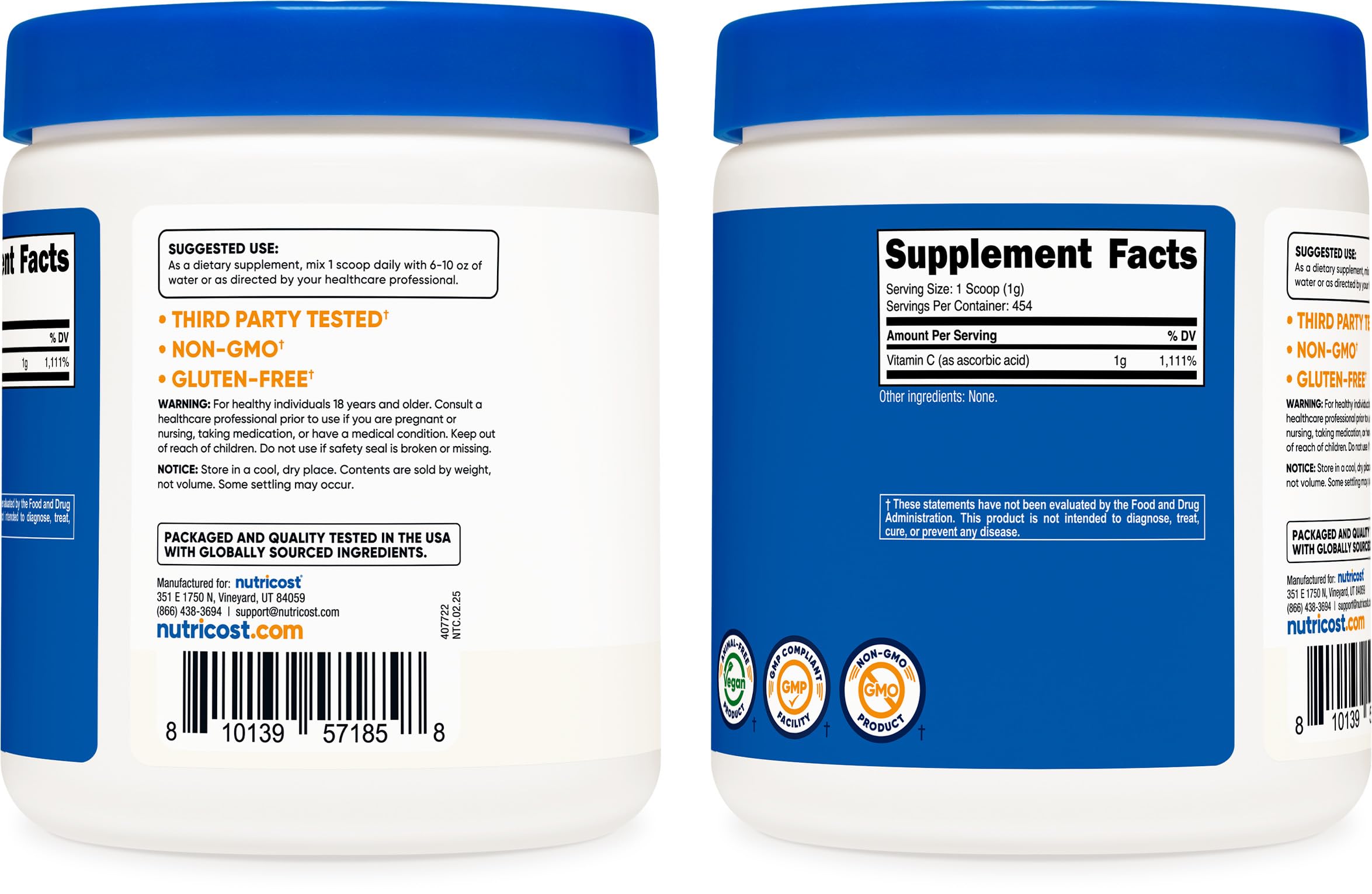 Nutricost Vitamin C Powder mixed in a drink