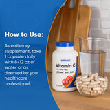 Nutricost Vitamin C with Rose Hip bottle on a table