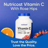Nutricost Vitamin C with Rose Hip bottle top view