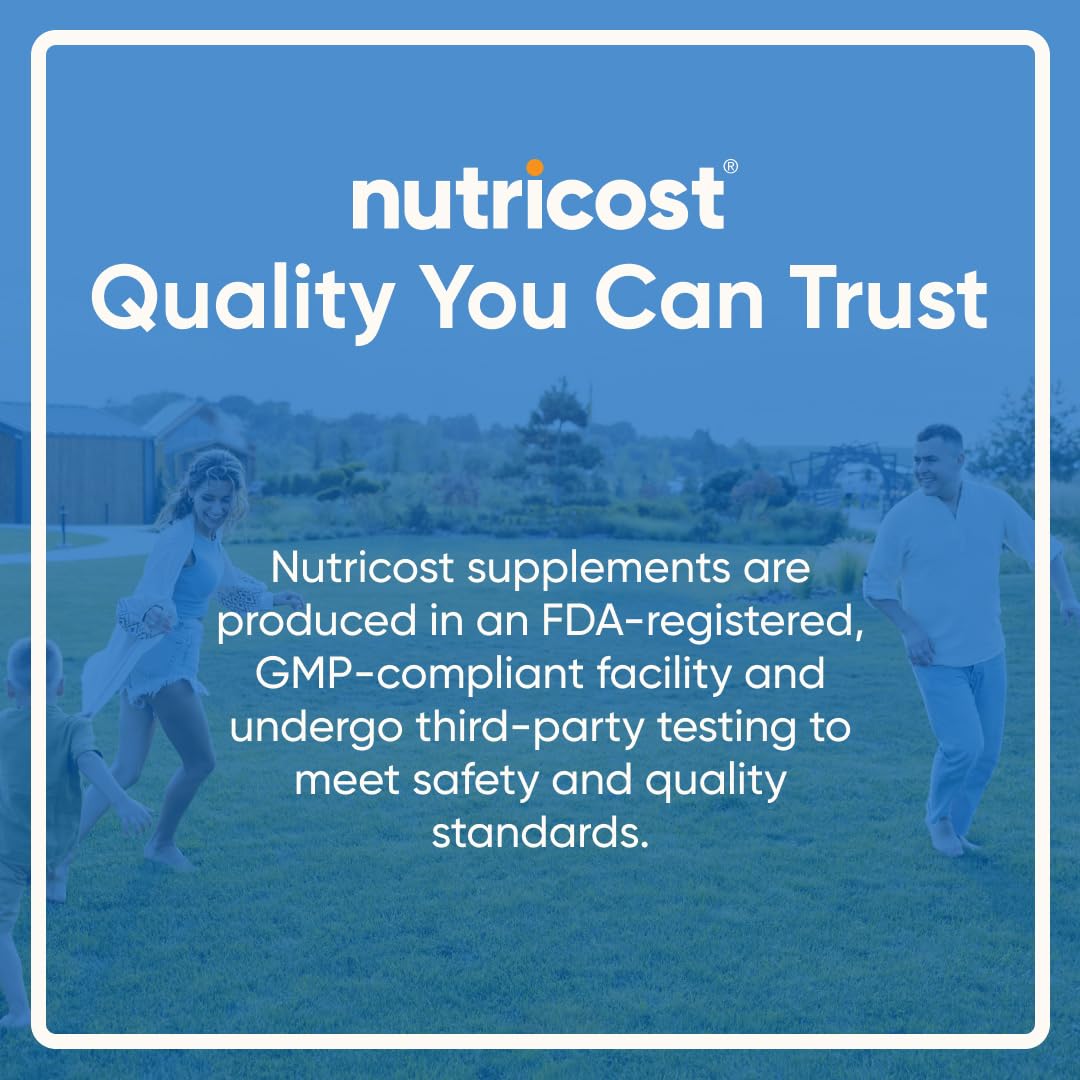 Nutricost Vitamin C with Rose Hip capsules on a white background