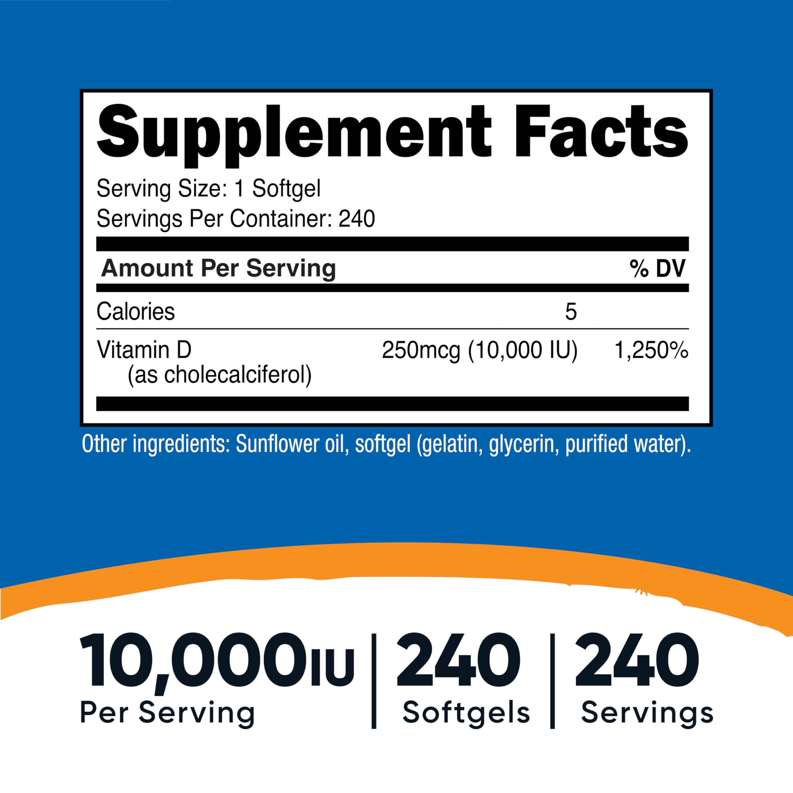 Nutricost Vitamin D3 soft gel capsule close-up