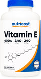 Nutricost Vitamin E Softgel Capsules 400 IU front view