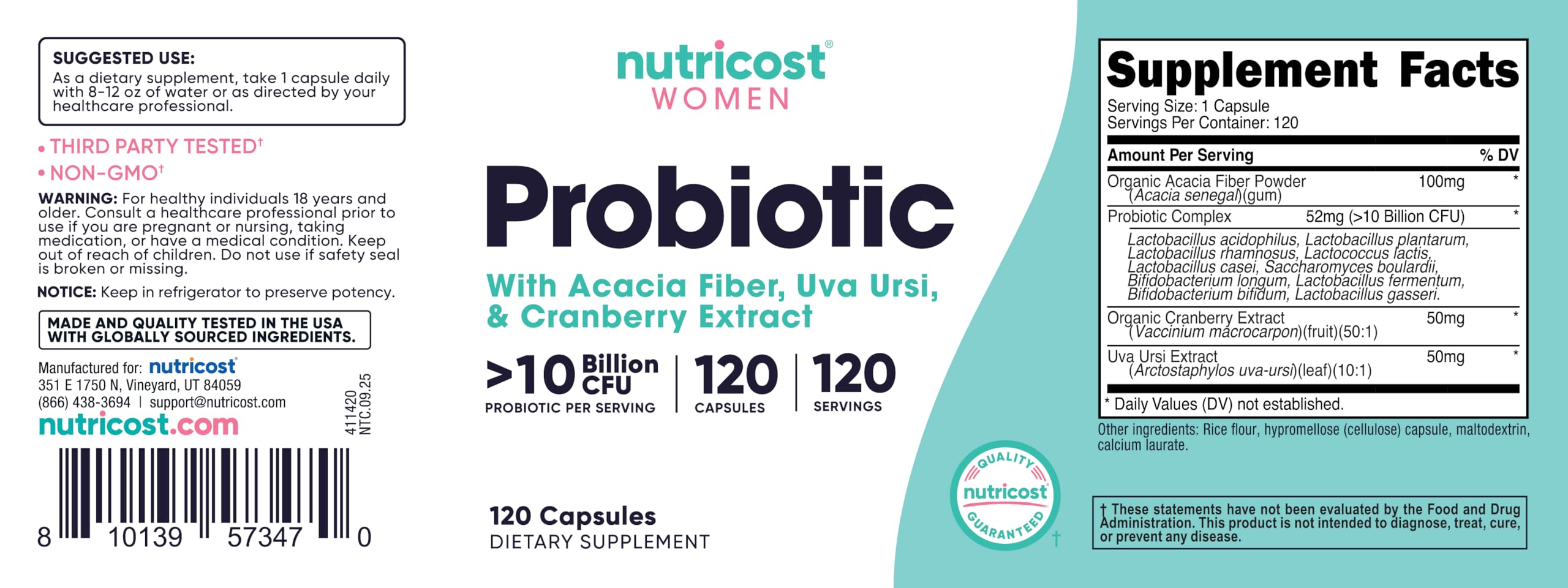 Nutricost Women Probiotic Capsules close-up of capsules
