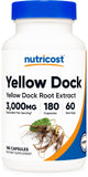 Nutricost Yellow Dock Extract 20:1 180 Capsules front view