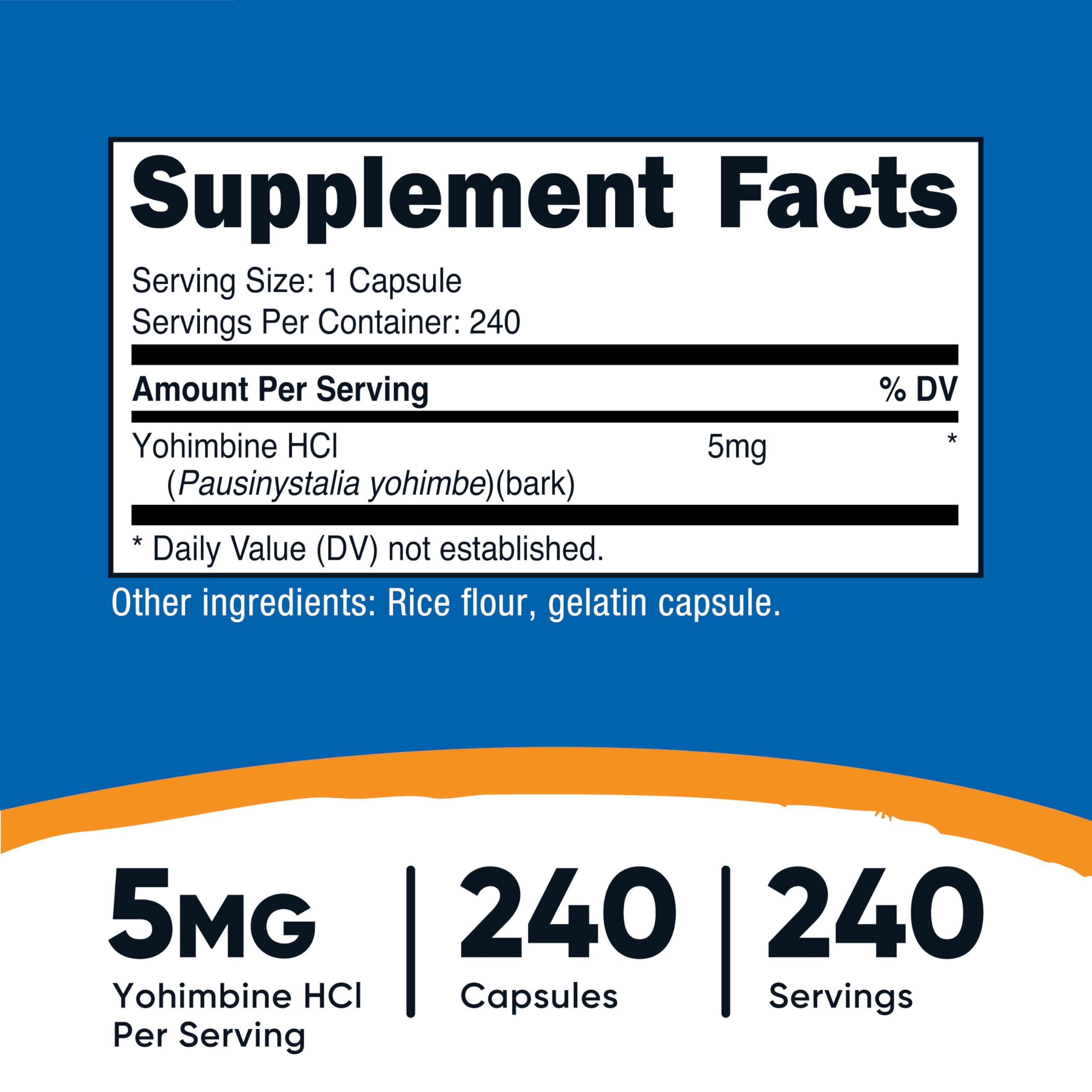 Nutricost Yohimbe Supplement bottle side view